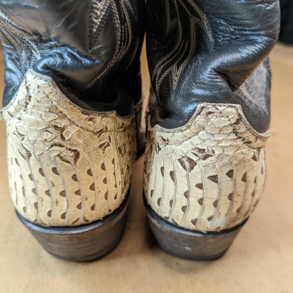 Tony Lama boots men's size 9D Genuine Exotic Ivory Snake Skin Western cowboy boo_7